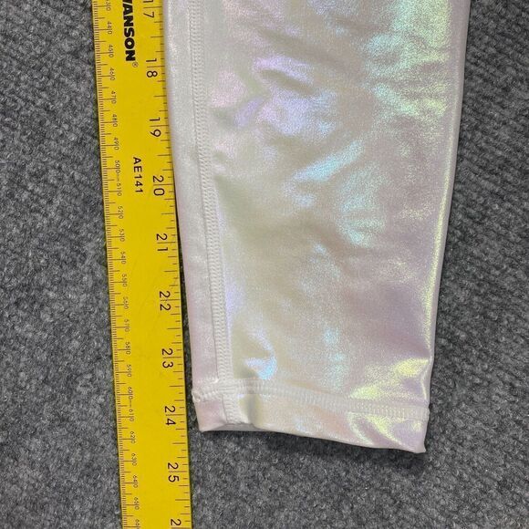 Zyia Luxe Leggings Womens Small White Unicorn Iridescent Gym Yoga Athletic 7/8 - Picture 4 of 9